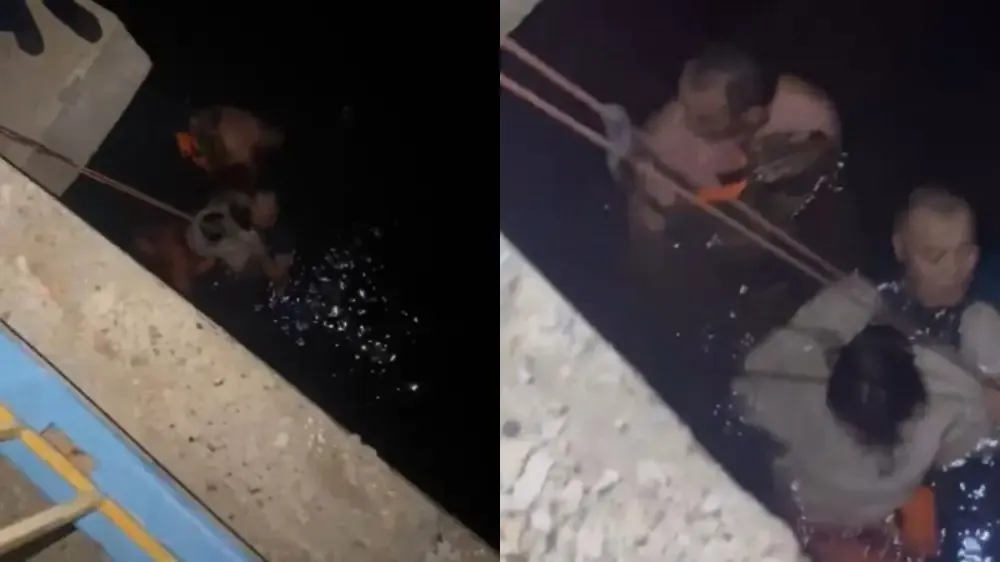 Девушка оказалась в ледяной воде в Аркалыке: спасение попало на видео